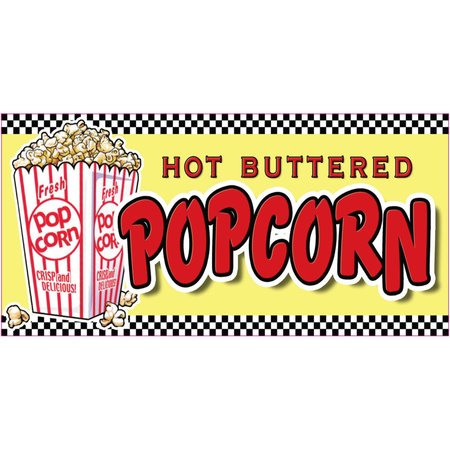 SIGNMISSION Safety Sign, 24 in Height, Vinyl, 9 in Length, Popcorn D-24 Popcorn
